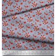 thumbnail image 3 of Soimoi polyester Crepe Fabric Damask Design,Leaves & Aster Floral Print Fabric by Yard 52 Inch Wide, 3 of 3