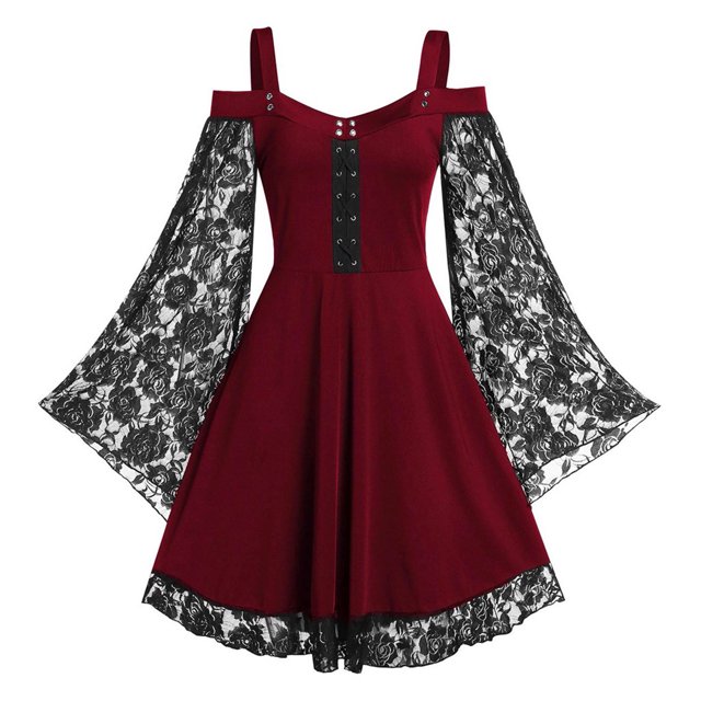 Jsaierl Costume Renaissance pour Femmes Vintage Médiéval Élégant Gothique Robes Maxi Cosplay Fête Steampunk Robe de Bal Robe Chemise