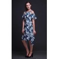 thumbnail image 4 of Bimba Robe Droite à Épaules Dénudées pour Femmes, Tunique de Fête à Col Rond, Imprimée Teinture sur Nœuds Bleue - Moyen, 4 of 6