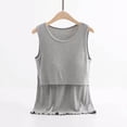 thumbnail image 2 of Sentmoon Camisole de Maternité Ample à Col Rond Extensible Hauts d'Allaitement pour l'Allaitement Couleur Unie Sans Manches à Bretelles Spaghetti Chandails d'Allaitement Décontractés pour le Bureau Gris m, 2 of 4