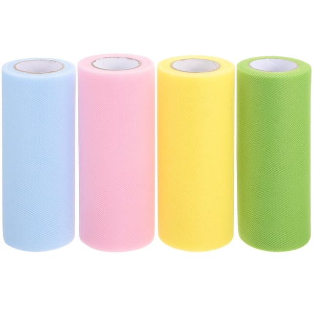 4 Rolls of Wedding Dress Tulle Multi-function Tulle Ribbons Tulle Fabrics Gift Tulle Rolls