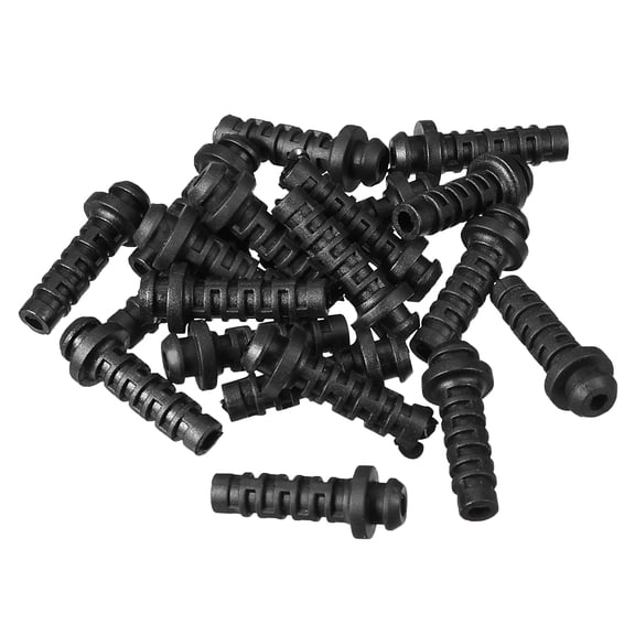 Unique Bargains 25 Pcs Cordon de Soulagement de Tension en PVC Diamètre Intérieur 3mm Protecteur de Botte Outil Électrique Tuyau Noir