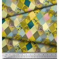 thumbnail image 2 of Soimoi Poly Georgette Fabric Leopard & Argyle Patchwork Fabric Prints by Yard 42 Inch Wide, 2 of 3