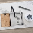 thumbnail image 2 of Azuni Undermount 30" Stainless Steel Single Bowl Workstation Kitchen Sink with 4 accs C131L, 2 of 14