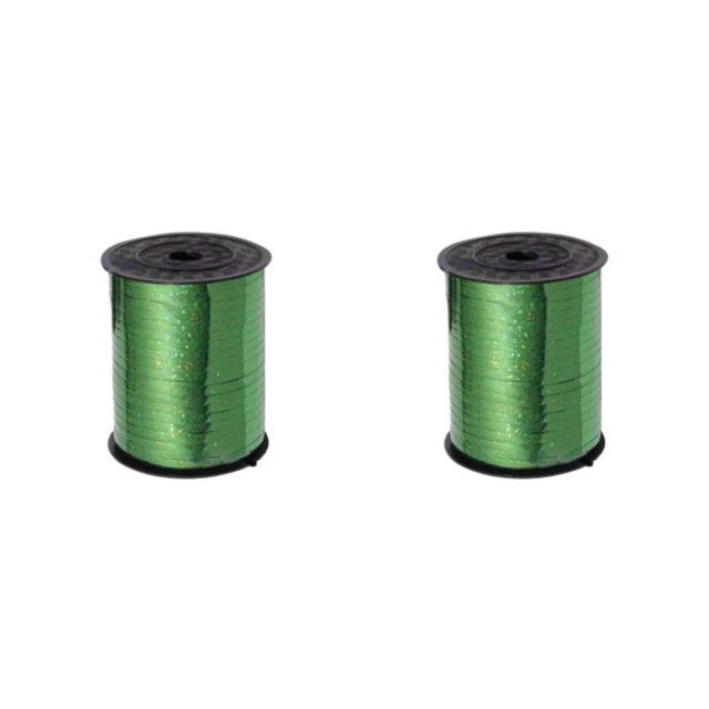 Youkk Plastic Ribbon Sparkling And multifunctional For Wedding And Party Decorations Sturdy Golden Curled Ribbon green ribbon 2Set