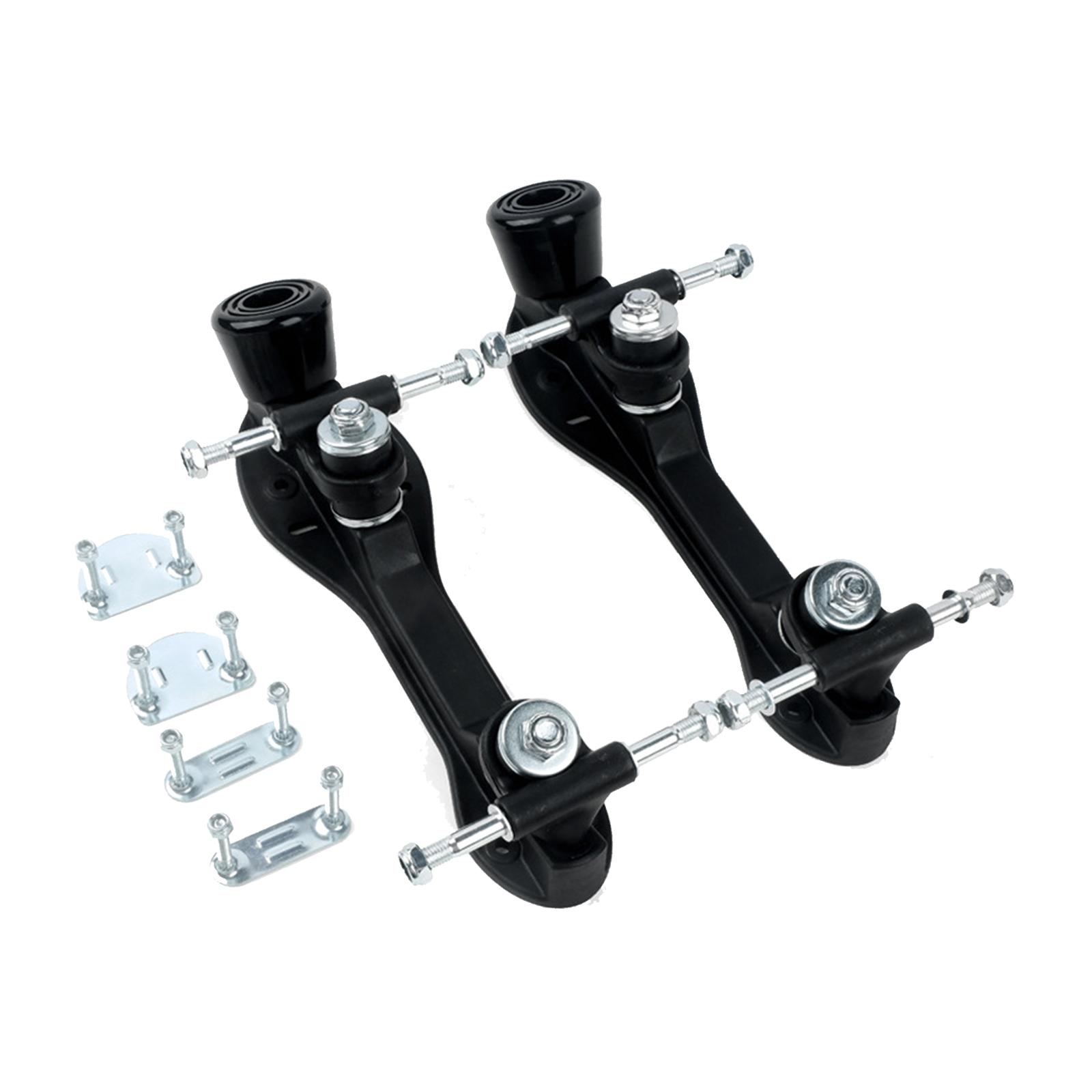 DYNWAVECA Base de Patins à Roulettes Plaque Inférieure Adolescentes Filles Chaussure de Patinage à Roulettes Chaussures Pièces de Modification Accessoires Quincaillerie Base de Patins à 2 Rangées Frein en PU 23,8 cm