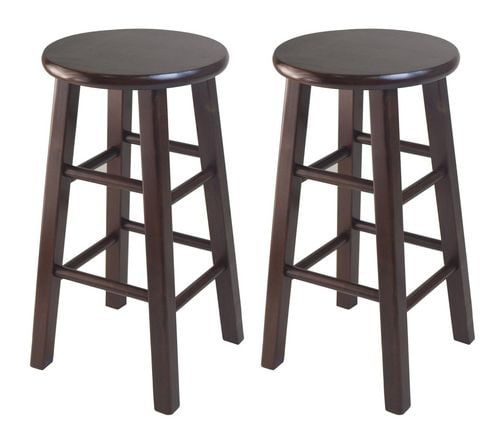 Winsome Ensemble de table de petit-déjeuner 3 pièces Sally avec 2 tabourets à pieds carrés