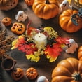 thumbnail image 2 of SLYNSHome Halloween Candle Rings Artificial Maple Leaf Mini Wreath Candle Holder Fall Autumns Thanksgiving Party Decoration, 2 of 7