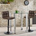 thumbnail image 4 of Gymax Set of 2 Adjustable Bar Stools Swivel Bar Chairs Bistro Pub Counter Retro Brown, 4 of 10