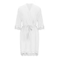 thumbnail image 4 of Penkiiy Robe en Dentelle Patchwork Pyjama de Maison pour Femmes Pyjama à Manches Longues pour Femmes Chemises de Nuit Peignoirs Tenue d'Intérieur S Blanc, 4 of 6