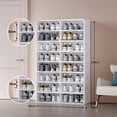 thumbnail image 2 of Intexca Shoe Box with Magnetic Door, 8-Tier Portable Storage Organizer (16 Mid Grids - Brown Door), 2 of 5