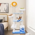 thumbnail image 4 of Petsite Ocean-themed Cat Tree Tower with Sisal Covered Scratching Posts Condo Perch Hammock, 4 of 10