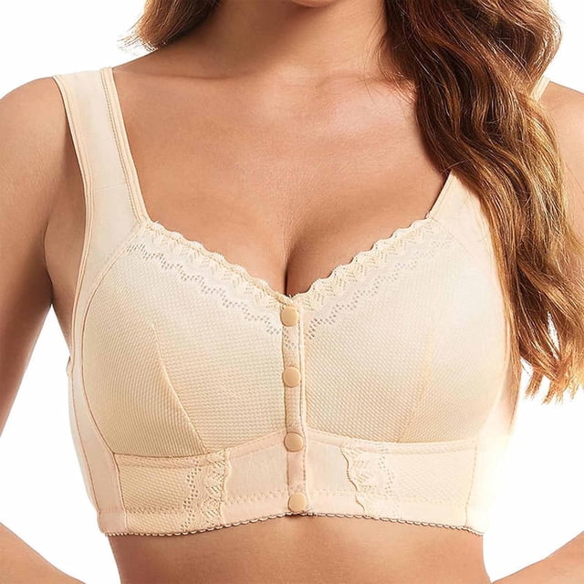 Cinvoma Moona Bra for Senior, Moona Bra - Front Closure Breathable Bra for Seniors, Front Closure Breathable Bra