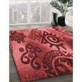 thumbnail image 3 of Ahgly Company Tapis Rectangulaire Lavable en Machine Rouge Transitionnel, 8 Pieds x 12 Pieds, 3 of 7