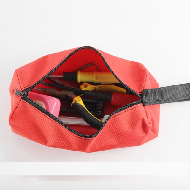5X Sac Fourre-Tout Sac à Fermeture Éclair Finition Soignée Sac de Rangement Résistant à l'Usure Organisateur de Matériel Conteneur Bleu Petite Taille