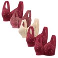 thumbnail image 1 of Plebaso Everyday Bras Pack of 5 for Women Front Closure Button Bras No Underwire Full Coverage Bralettes, 1 of 3