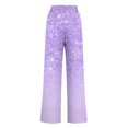 thumbnail image 4 of Pants for Women, Womens Fashionable Striped Printed Drawstring Wide Leg Pants, 4 of 5