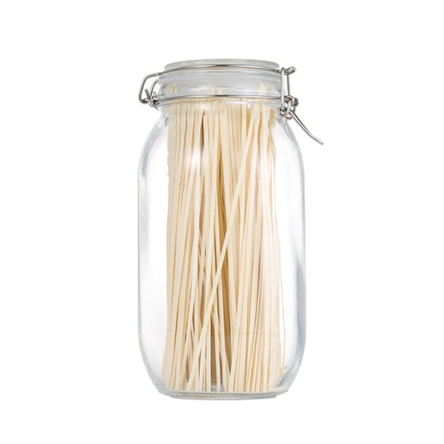 Transparent Glass Snap Storage Jar Household Kitchen Sealed Jar Grain Storage Box Tea Tin Multi-purpose Containe