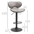 thumbnail image 3 of HOMCOM Vintage Bar Stool Set of 2 Leathaire Adjustable Height Chairs, 3 of 10