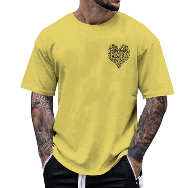 LUOGENLI T-shirts pour Homme pour Hommes Hommes et Femmes T-Shirt Été Chemise Surdimensionnée Mode Impression 3D Chemise Décontractée Confortable T-shirts pour Homme T-Shirt Graphique Pâques Jaune m