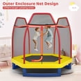 thumbnail image 4 of Costway 7 FT Kids Trampoline with Safety Enclosure Net Spring Pad & Jumping Mat for Kids Orange, 4 of 10