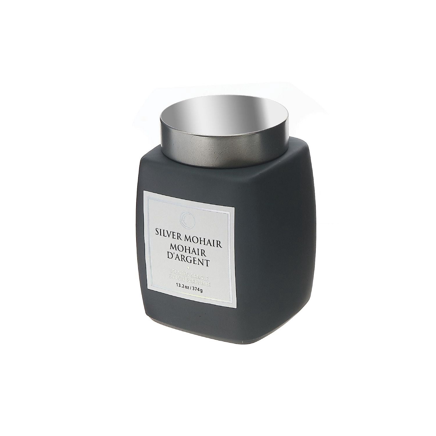 13,2 Oz Luxe Bougie Carrée Parfumée Avec Couvercle (Argent Mohair) - Ensemble De 2