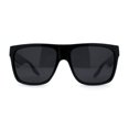 thumbnail image 3 of Polarized Mens Classic Sport Flat Top Horn Rim Large Sunglasses Shiny Black, 3 of 4