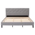 thumbnail image 1 of CorLiving Nova Ridge Upholstered Adult King Size Platform Bed Frame with Headboard- No Box Spring Required, 1 of 9