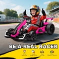 thumbnail image 4 of Aosom 24V Electric Go Kart, Kids Drift Kart with Adjustable Seat, Pink, 4 of 10