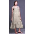 thumbnail image 2 of Bimba White38 Feuilles Florales et Dahlia Nuisette Sans Manches pour Femmes Coton Imprimé Vêtement de Nuit pour Dames Tenue de Sommeil Très Grand, 2 of 6
