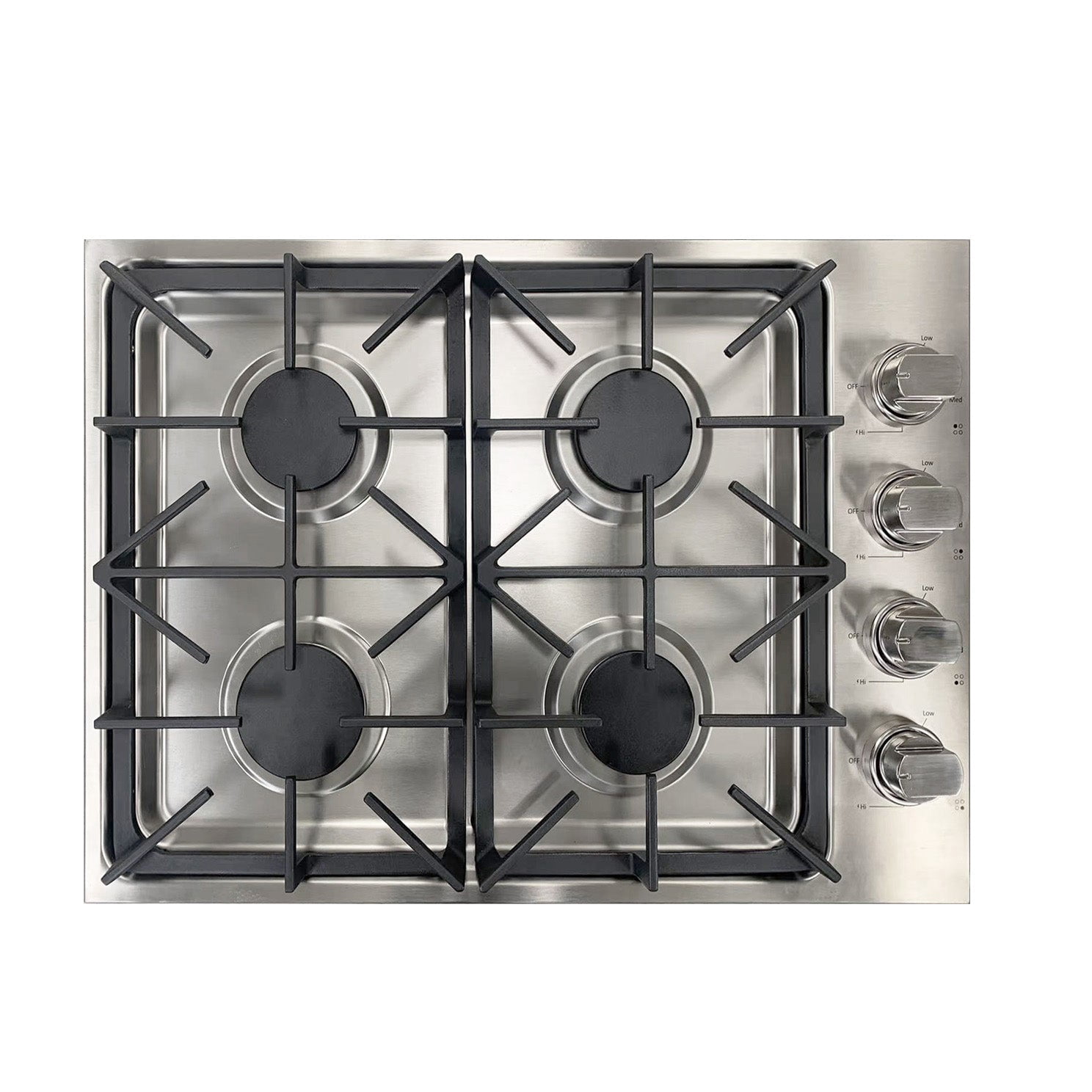 Crown 30 Inch 4 Burner Drop-In Stainless Steel Gas Cooktop LGC3001