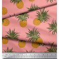 thumbnail image 3 of Soimoi Pink Rayon Fabric Pine Fruits Fabric Prints By Yard 56 Inch Wide, 3 of 3