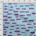 thumbnail image 3 of oneOone Velvet Aqua Blue Fabric Geometric Rounded Rectangle Sewing Material Print Fabric By The Yard 58 Inch Wide, 3 of 4