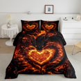 thumbnail image 2 of Erosebridal Ensembles de Literie Faune Magique Simple avec Couette, Insert de Couette Hippie Dragon, Orange Noir, Réversible, 2 of 7