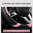 thumbnail image 4 of Steering Wheel Coversleather Car Steering Wheel Cover, Non-Slip Car Wheel Cover Protector Breathable Microfiber Leather Universal Fit for Most Cars Universal Fit 14-15 Inches(Pink), 4 of 9