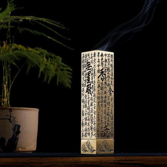 Langgg Incense Burner Incense Line Box Incense Stick Holder for Tea Ceremony Indoor Green Ancient