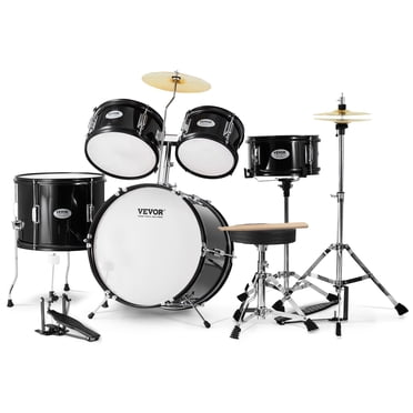 VEVOR Kids Drum Set, 5-Piece, 16 in Beginner Full Drum Set with Bass Toms Snare Floor Drum Adjustable Throne Cymbal Hi-Hat Pedal.