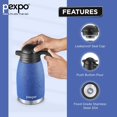 thumbnail image 5 of Cosmo Carafe Thermique en Acier Inoxydable avec Couvercle - 600 ml, Bleu / Carafe à Café/thé à Double Paroi sous Vide - Rétention de Chaleur et de Froid, Durable, Réutilisable, 5 of 5