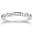 thumbnail image 1 of 14k Gold Pave Diamond Wedding Ring Band Set 1/2 SZ 7.5 16 Diamonds, 1 of 3