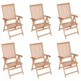 thumbnail image 1 of vidaXL Chaises Inclinables d'Extérieur pour Terrasse Chaise Longue Inclinable en Bois Massif Teck, 1 of 5