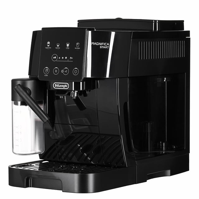 DeLonghi - DeLonghi MACHINE à ESPRESSO ECAM 220.60.B Vue Orientée vers l'Avant d'Une MACHINE à ESPRESSO de Comptoir avec Trémie à Grains visible et Panneau de Commande; Spécifications Répertoriées : Réservoir d'Eau de 1,8 Litre, Contenant à Grains de 250 g, Consommation de 1 450 W et dimensions 240 x 350 x 440 mm sur une surface de Cuisine Neutre; Souvent Utilisé pour Réchauffer de Petites Tasses Ou Préchauffer des Pichets
