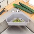 thumbnail image 5 of Oleegame 1PC Spoon And Lid Rest Kitchen Leaking Basket Triangular Kitchen Waste Leaking Basket Sink Side Shelf Gray, 5 of 5