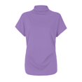 thumbnail image 5 of AMERTEER Blouse Décontractée en Coton à Manches Courtes et Col Roulé pour Femmes, Grande Taille, 5 of 5