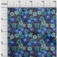 thumbnail image 2 of oneOone Viscose Tissu Bleu Robe Rétro Floral Tissu Imprimé Tissu par la Cour 42 Pouces de Large, 2 of 5