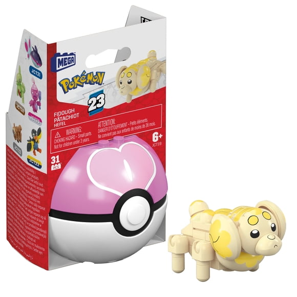 MEGA Pokémon Figurine articulée Ptachiot, Pokéball (31 pièces)