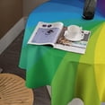 thumbnail image 3 of Rainbow Swirl Tablecloth, Colorful Twisted Spiral Rainbow Rays Print Round Table Cover for Party Kitchen Picnic Decor 60x60in, 3 of 6