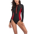 thumbnail image 1 of Aboser Women's One Piece Rash Guard Long Sleeve Surfing Swimsuit Zip Front UV Protection Bathing Suit Summer Beach Wetsuit 2024, 1 of 9