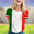 thumbnail image 2 of WEIYLL Womens T Shirts European Cup Italy Printed Patchwork Light Blue Tees Sizes S, 2 of 4