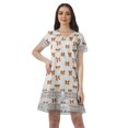 thumbnail image 1 of Moomaya Tenues d'Été Coton Flex Imprimées Robes Courtes pour Femmes Tenue Décontractée, 1 of 4
