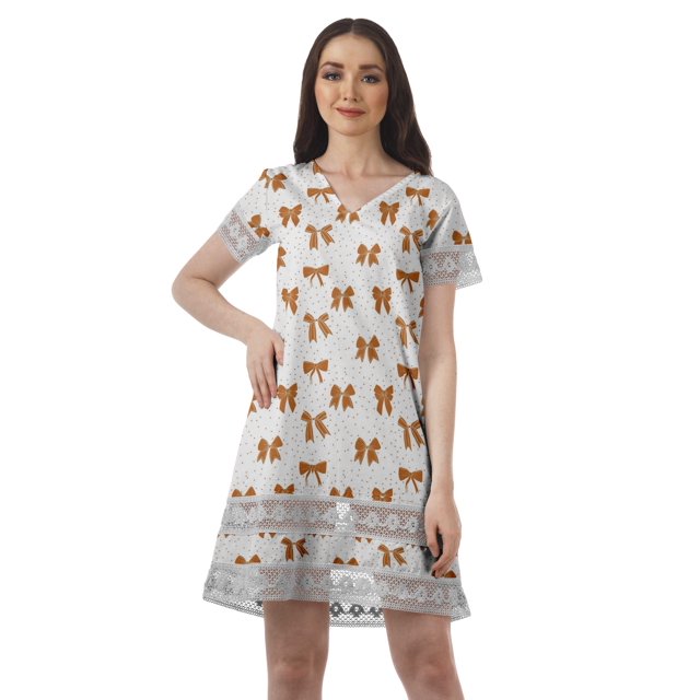 Moomaya Tenues d'Été Coton Flex Imprimées Robes Courtes pour Femmes Tenue Décontractée
